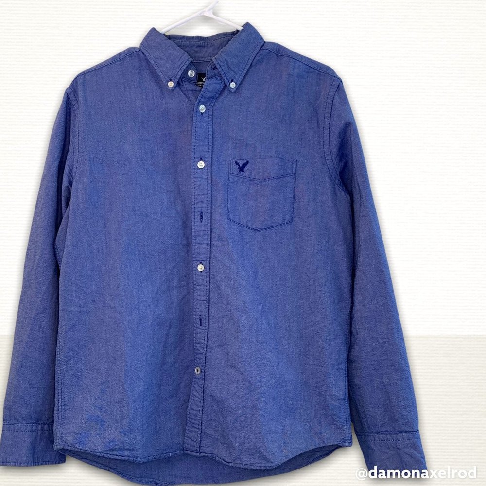 American Eagles |  Button Down Long sleeve Jeans Shirt, M